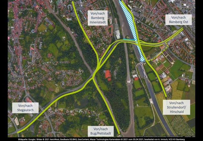 Vorschlag: Fahrradknoten Süd zum Anschluss des Landkreises - Gesamtkonzept