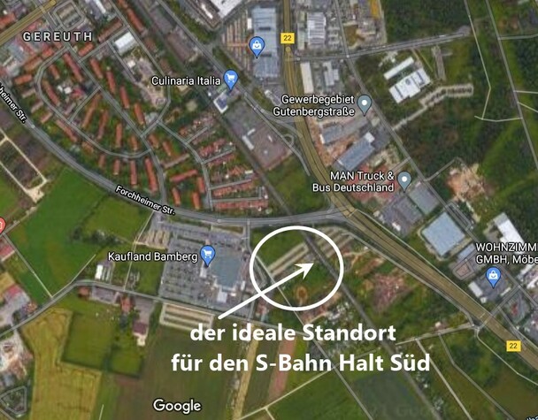 Vorschlag: Der ideale Standort für "S-Bahn Halt Bamberg-Süd"