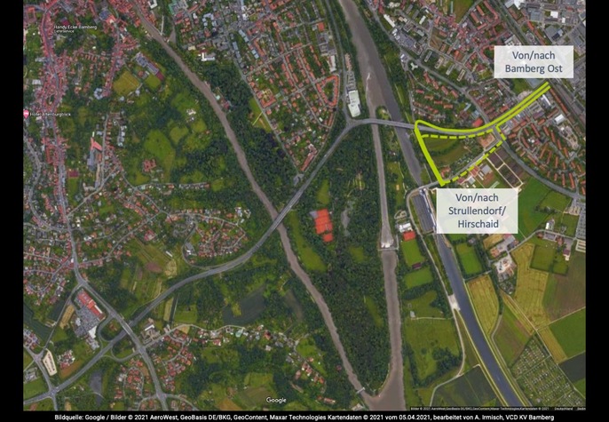 Vorschlag: Fahrradknoten Süd - Anbindung Bamberg Ost
